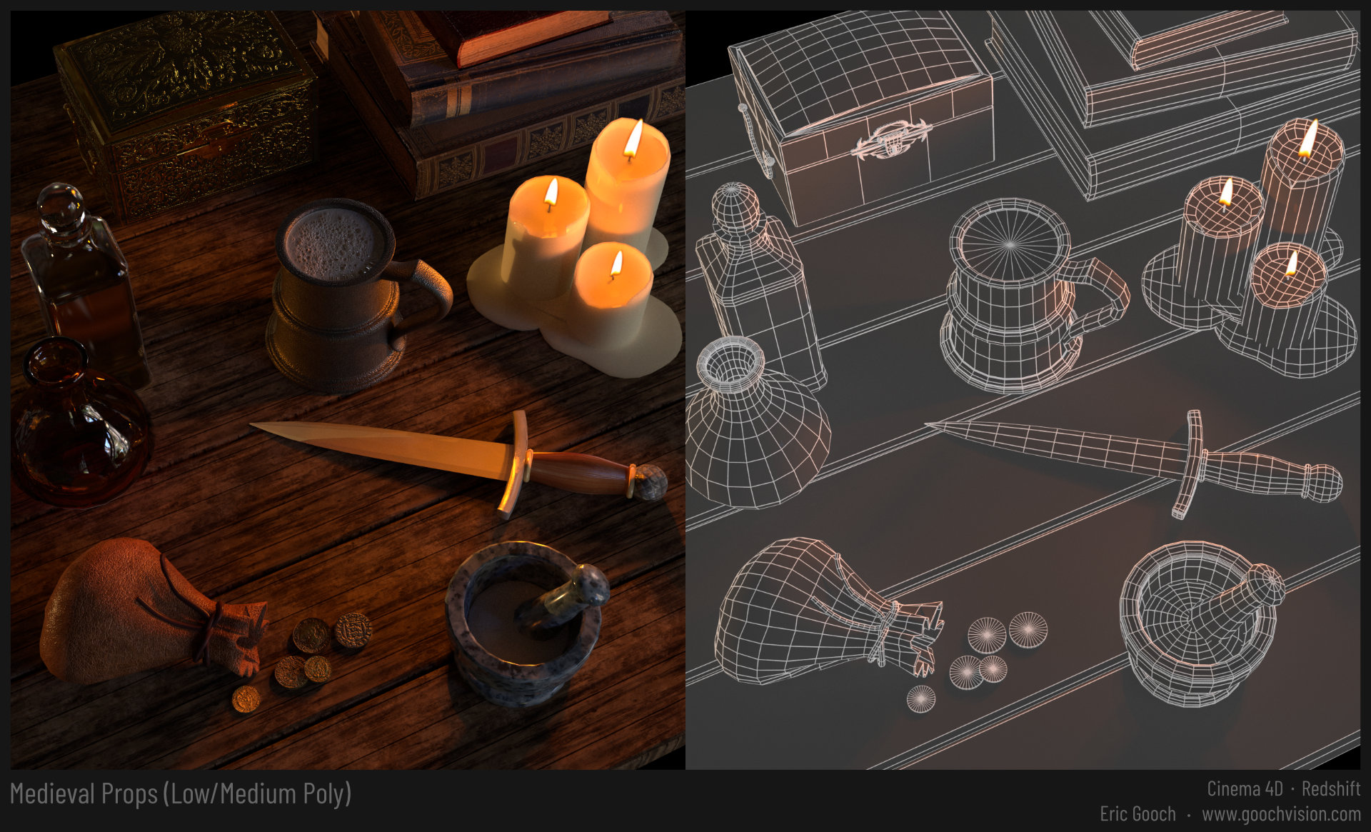 Medium/Low poly medieval prop modeling and texturing